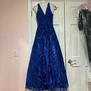 JVN by Jovani Tulle Beaded Ball Gown